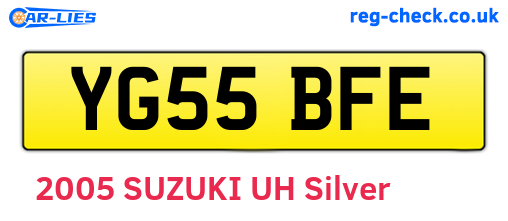 YG55BFE are the vehicle registration plates.