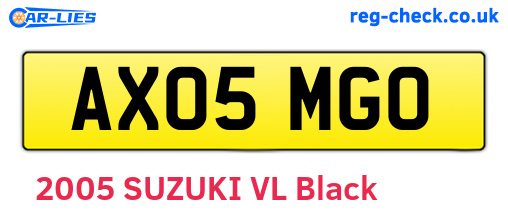 AX05MGO are the vehicle registration plates.