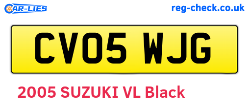 CV05WJG are the vehicle registration plates.