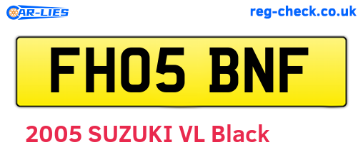 FH05BNF are the vehicle registration plates.