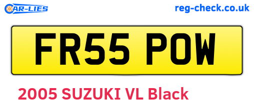 FR55POW are the vehicle registration plates.