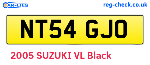 NT54GJO are the vehicle registration plates.