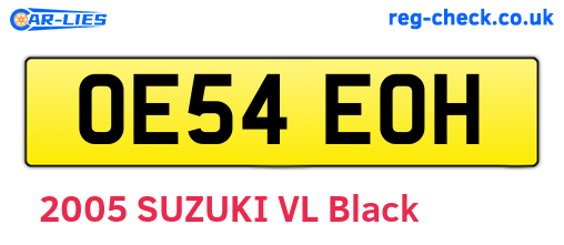 OE54EOH are the vehicle registration plates.