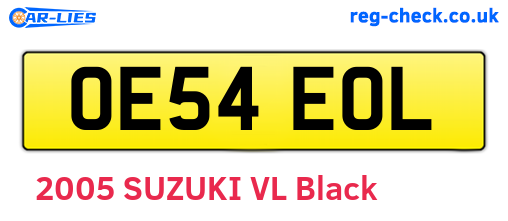 OE54EOL are the vehicle registration plates.