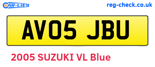 AV05JBU are the vehicle registration plates.