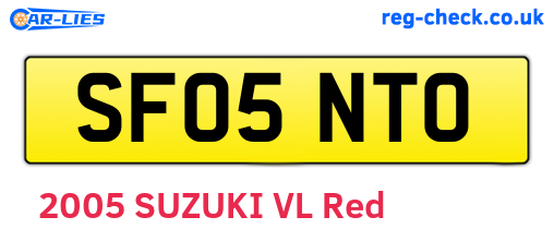 SF05NTO are the vehicle registration plates.