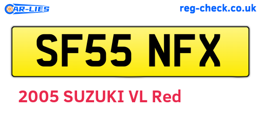 SF55NFX are the vehicle registration plates.