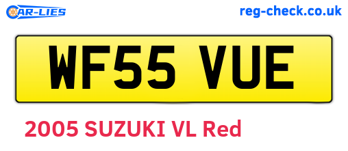 WF55VUE are the vehicle registration plates.