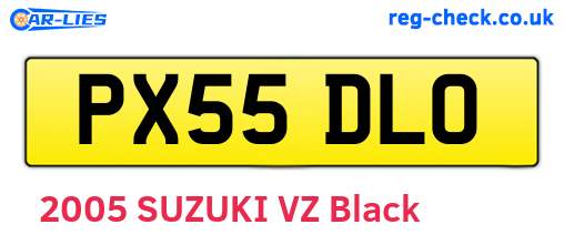PX55DLO are the vehicle registration plates.