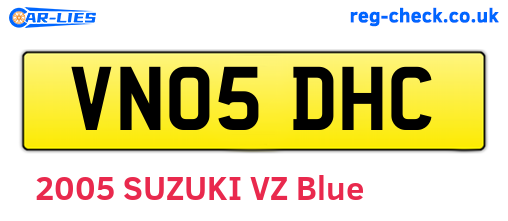 VN05DHC are the vehicle registration plates.