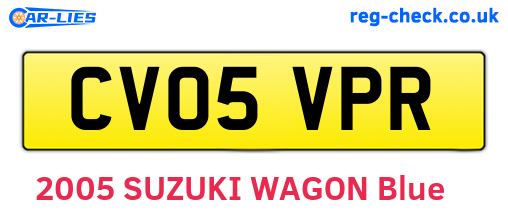 CV05VPR are the vehicle registration plates.