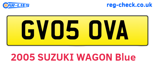 GV05OVA are the vehicle registration plates.
