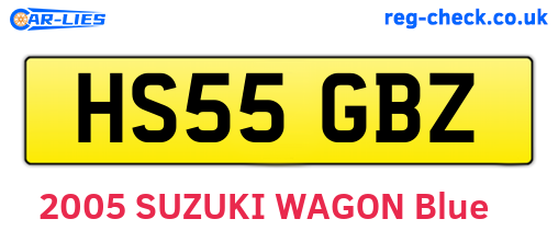 HS55GBZ are the vehicle registration plates.