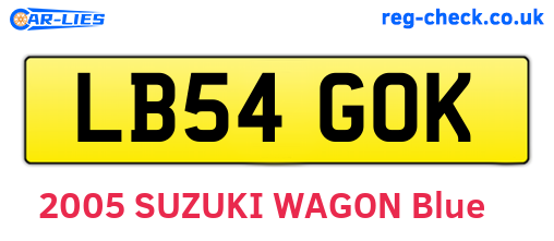 LB54GOK are the vehicle registration plates.