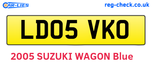 LD05VKO are the vehicle registration plates.