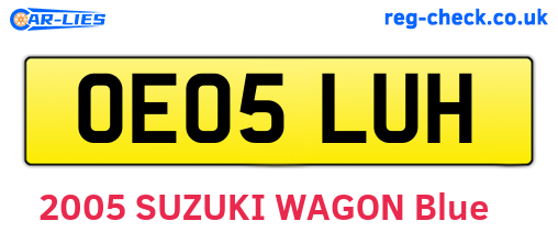 OE05LUH are the vehicle registration plates.