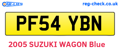 PF54YBN are the vehicle registration plates.
