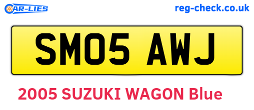 SM05AWJ are the vehicle registration plates.