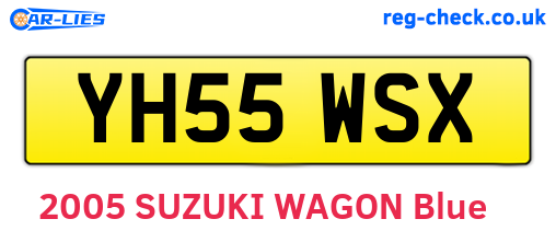 YH55WSX are the vehicle registration plates.