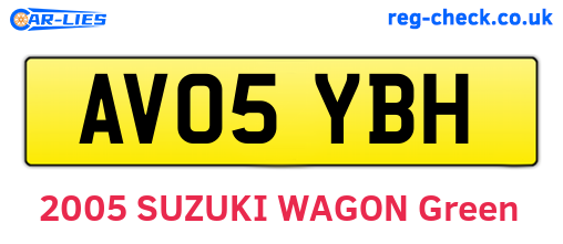 AV05YBH are the vehicle registration plates.