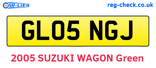 GL05NGJ are the vehicle registration plates.