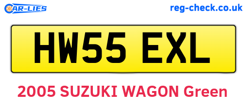 HW55EXL are the vehicle registration plates.