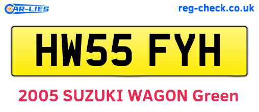 HW55FYH are the vehicle registration plates.