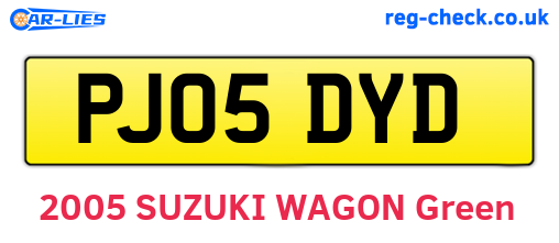 PJ05DYD are the vehicle registration plates.