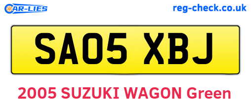 SA05XBJ are the vehicle registration plates.