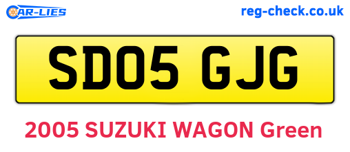 SD05GJG are the vehicle registration plates.