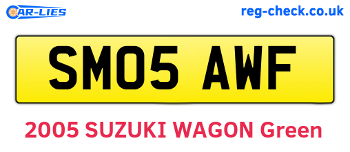 SM05AWF are the vehicle registration plates.