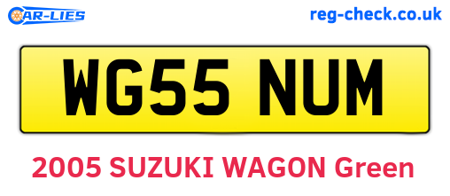 WG55NUM are the vehicle registration plates.