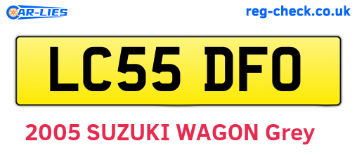 LC55DFO are the vehicle registration plates.