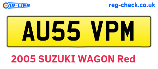 AU55VPM are the vehicle registration plates.