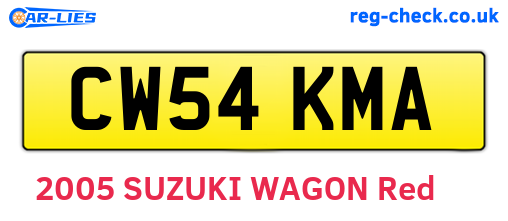 CW54KMA are the vehicle registration plates.