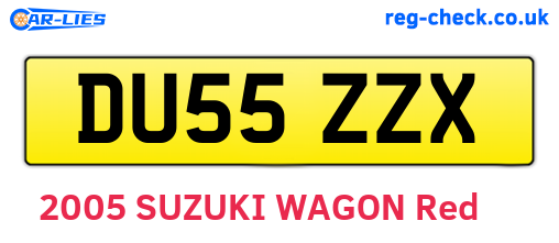 DU55ZZX are the vehicle registration plates.