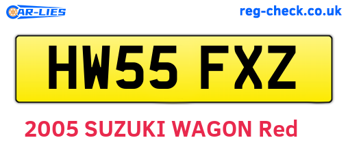 HW55FXZ are the vehicle registration plates.