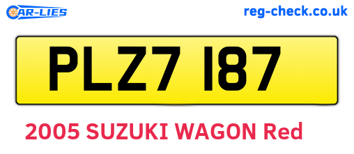 PLZ7187 are the vehicle registration plates.