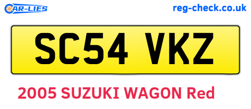 SC54VKZ are the vehicle registration plates.