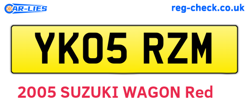 YK05RZM are the vehicle registration plates.