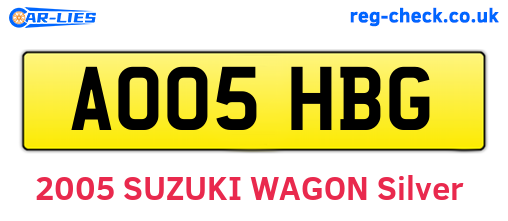 AO05HBG are the vehicle registration plates.