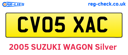 CV05XAC are the vehicle registration plates.