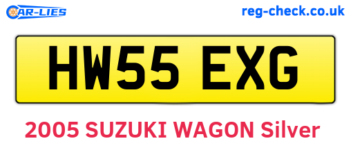 HW55EXG are the vehicle registration plates.
