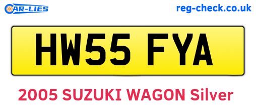 HW55FYA are the vehicle registration plates.