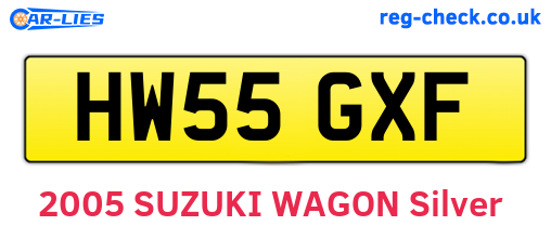 HW55GXF are the vehicle registration plates.