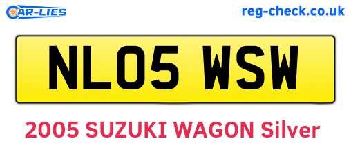 NL05WSW are the vehicle registration plates.
