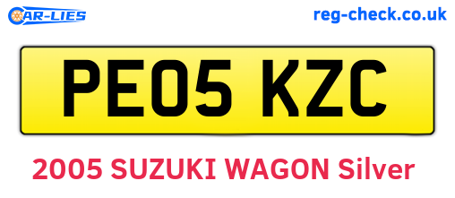 PE05KZC are the vehicle registration plates.