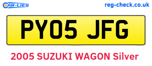 PY05JFG are the vehicle registration plates.