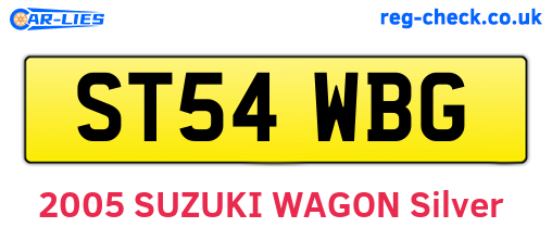 ST54WBG are the vehicle registration plates.