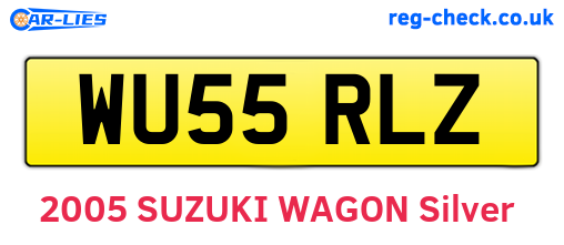 WU55RLZ are the vehicle registration plates.